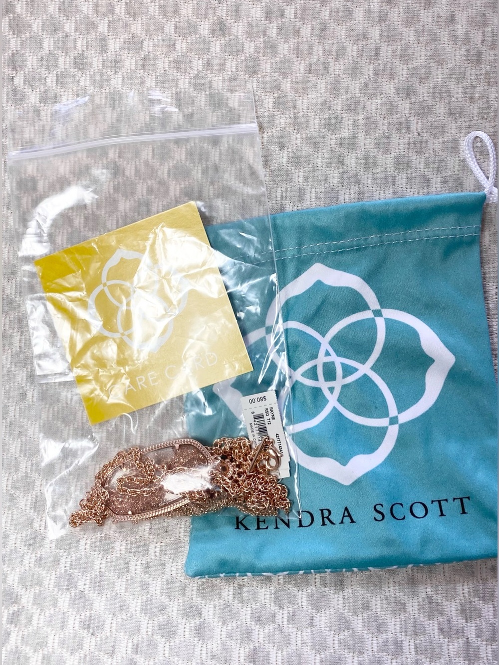 Kendra Scott Rayne Rose Gold Tassel Necklace with Rose Gold Dusted Glass Pendant - Picture 2 of 2